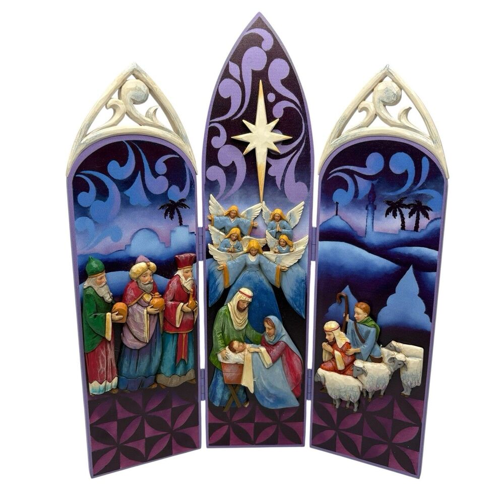 Jim Shore Nativity Triptych Alleluia He Is Born 4034385 Retired